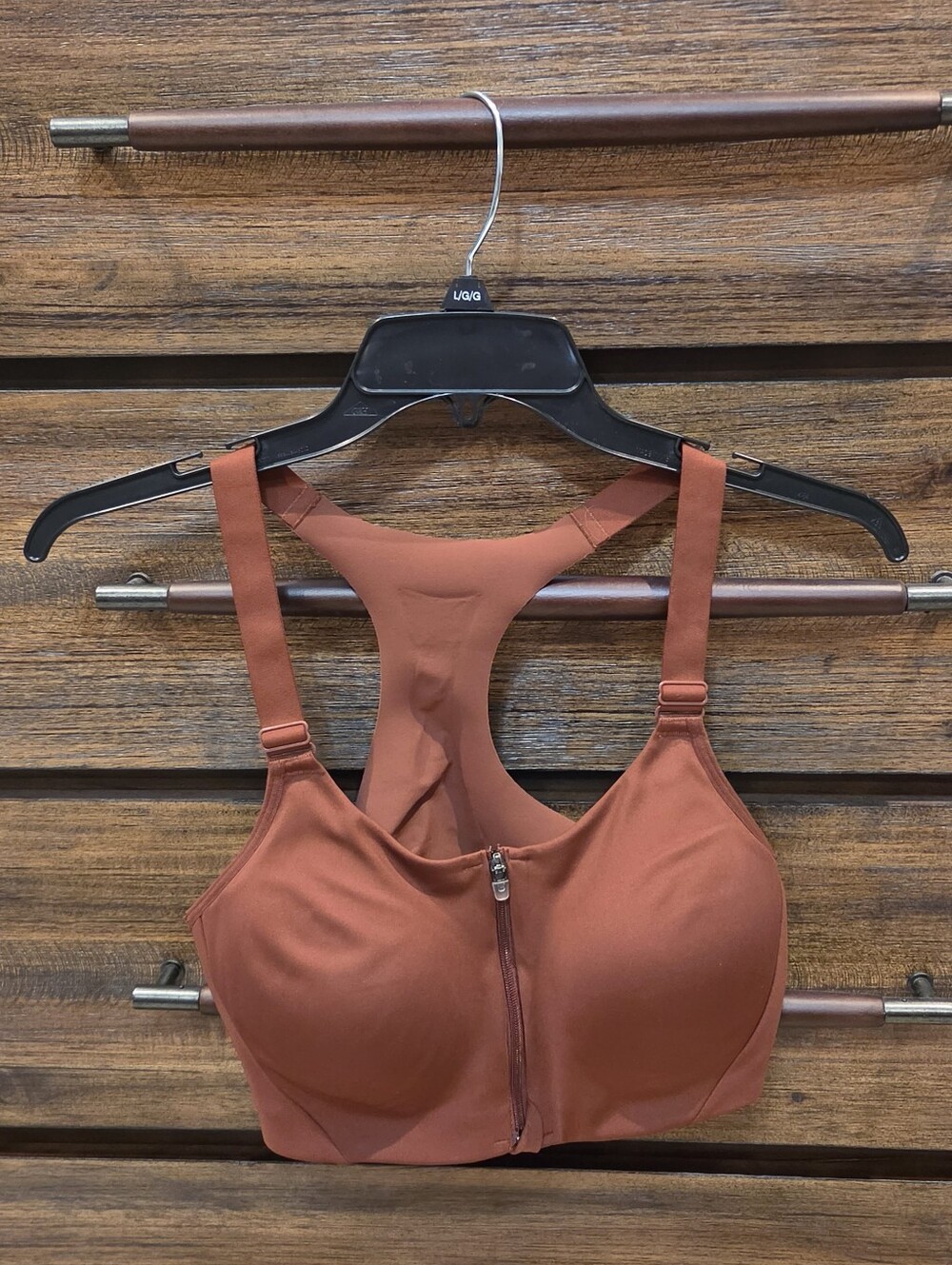 All In Motion Women's Front-Zip Racerback Sports Bra - Rust 38B